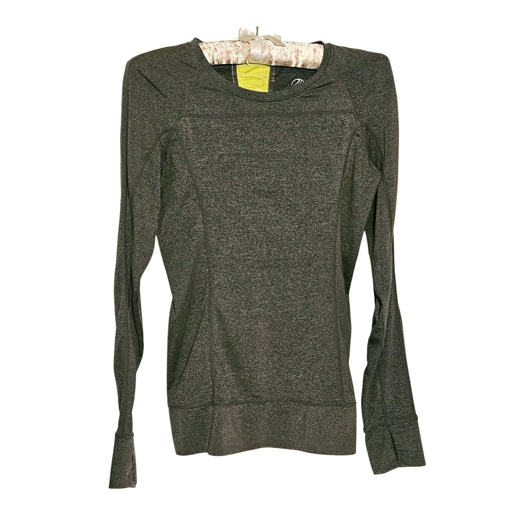 Womens Performance Top MPG Sport Gray/Green Long Sleeve Running  Mesh Back XS